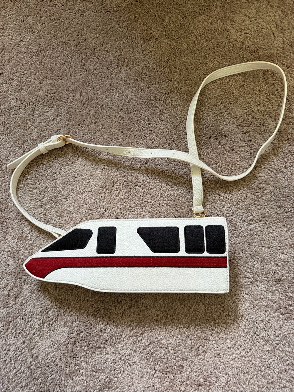 Monorail Crossbody Bag with Red & Black Accents